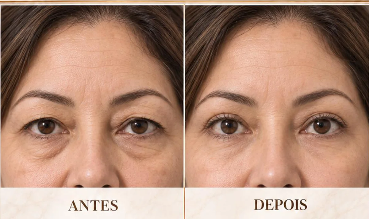 Antes e depois ilustrativo, Blefaroplastia e rejuvenescimento do olhar