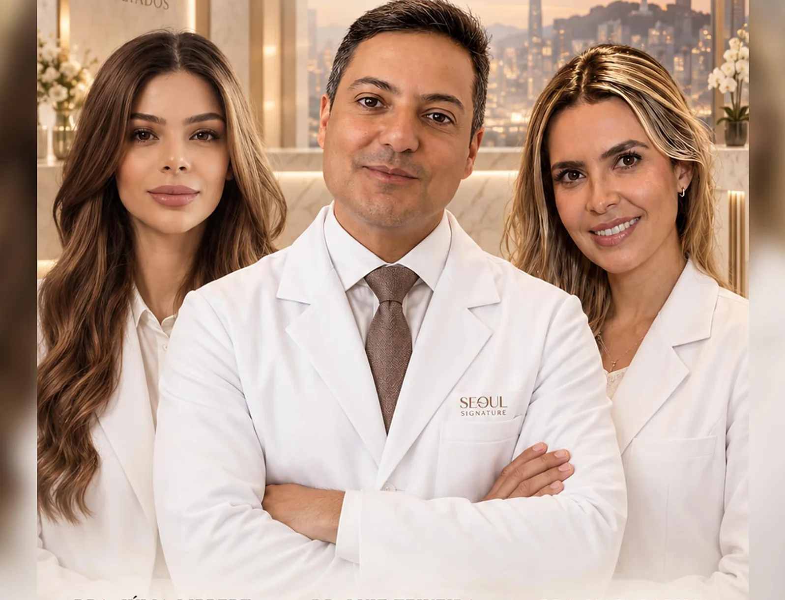 Dra. Júlia Lippert, Dr. Luiz Teixeira e Dra. Naja Larissa, equipe médica Signature da Clínica Gianoto